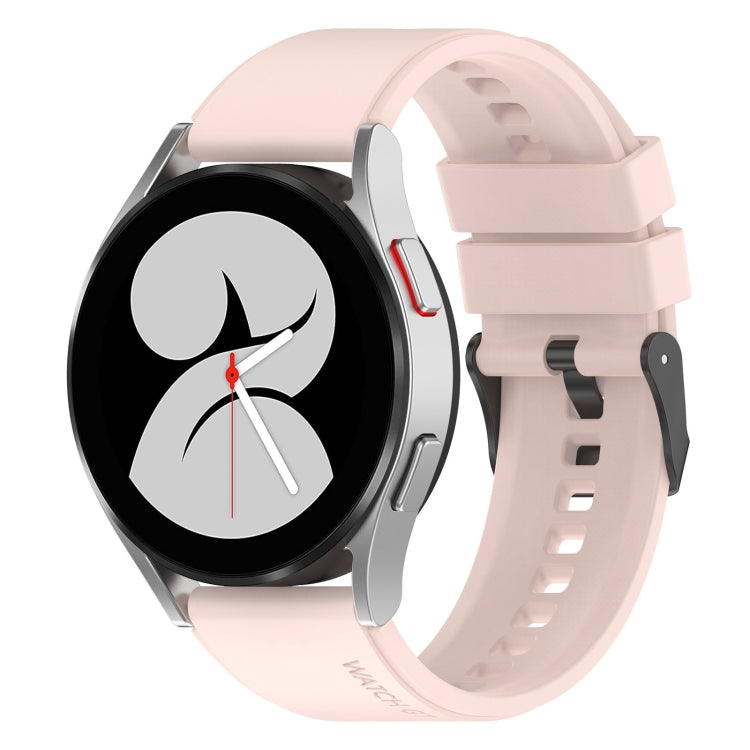 For Samsung Galaxy Watch 5 Pro 45mm 20mm Black Buckle Step Silicone Watch Band