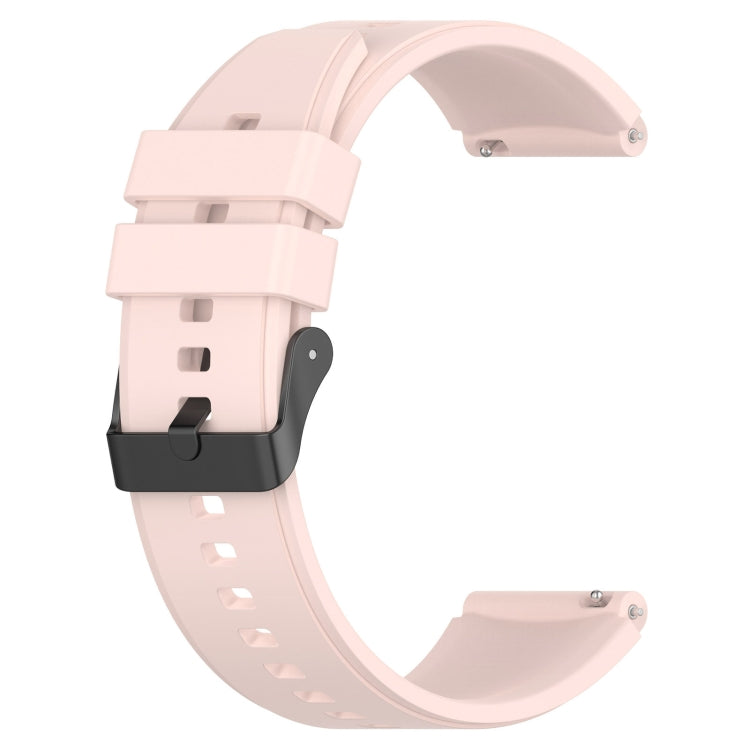 For Samsung Galaxy Watch 5 Pro 45mm 20mm Black Buckle Step Silicone Watch Band