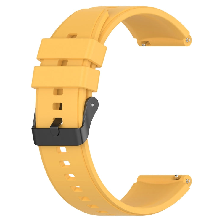 For Samsung Galaxy Watch 5 Pro 45mm 20mm Black Buckle Step Silicone Watch Band