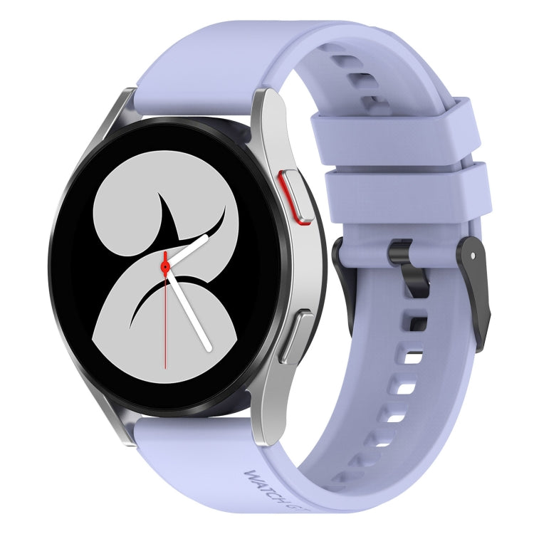 For Samsung Galaxy Watch 5 Pro 45mm 20mm Black Buckle Step Silicone Watch Band