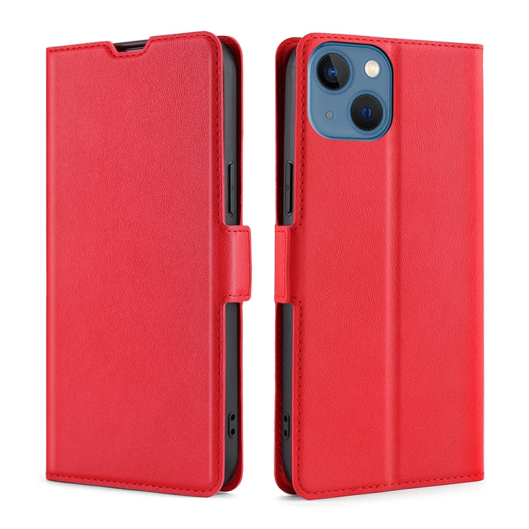 For iPhone 14 Ultra-thin Voltage Side Buckle Leather Phone Case