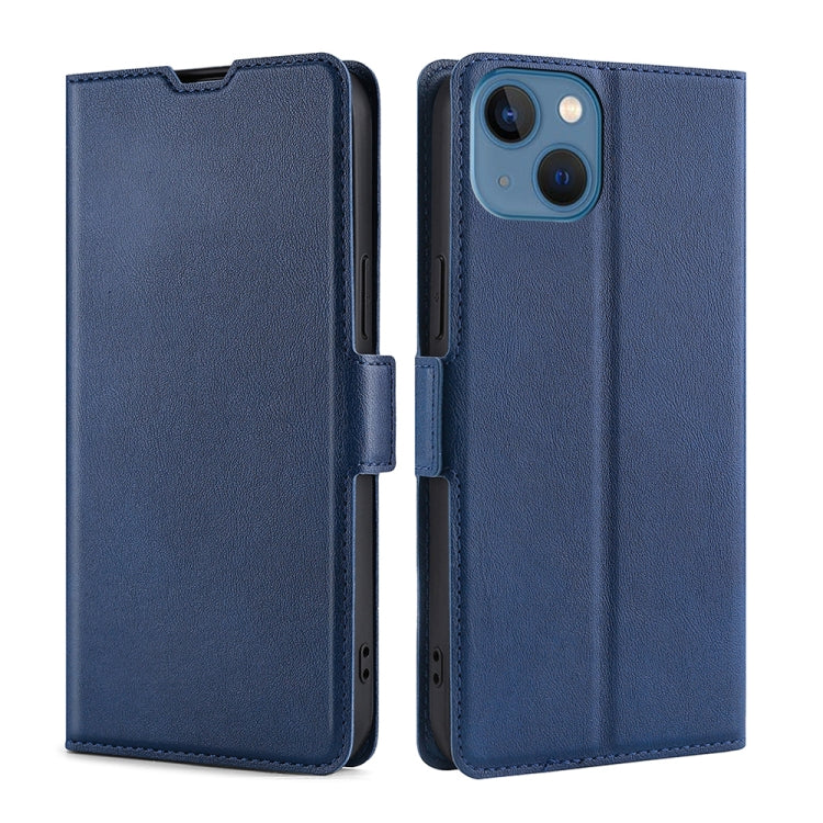 For iPhone 14 Ultra-thin Voltage Side Buckle Leather Phone Case