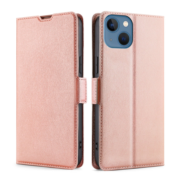 For iPhone 14 Ultra-thin Voltage Side Buckle Leather Phone Case