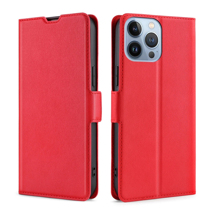 For iPhone 14 Pro Max Ultra-thin Voltage Side Buckle Leather Phone Case