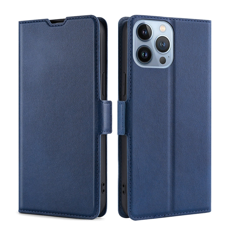 For iPhone 14 Pro Max Ultra-thin Voltage Side Buckle Leather Phone Case