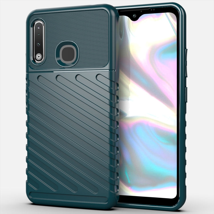 For Galaxy A70e Thunderbolt Shockproof TPU Soft Case(Dark Green)
