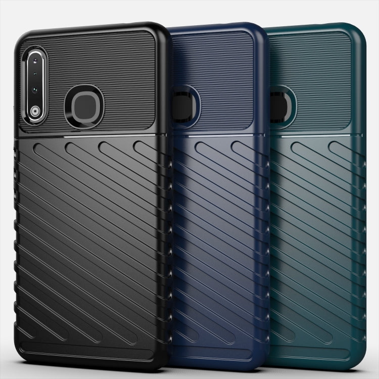 For Galaxy A70e Thunderbolt Shockproof TPU Soft Case(Dark Green)