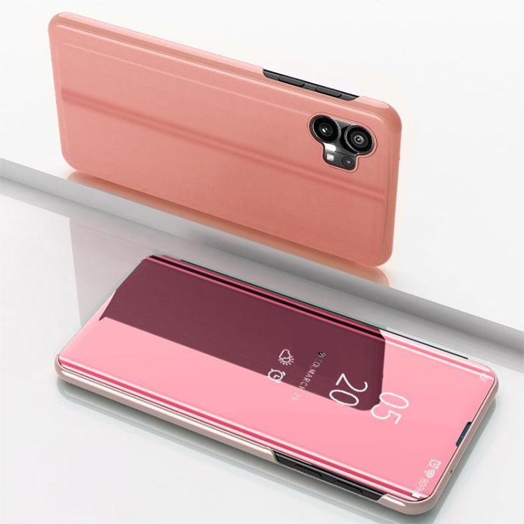 For Nothing Phone 1 Plated Mirror Horizontal Flip Leather Phone Case with Holder