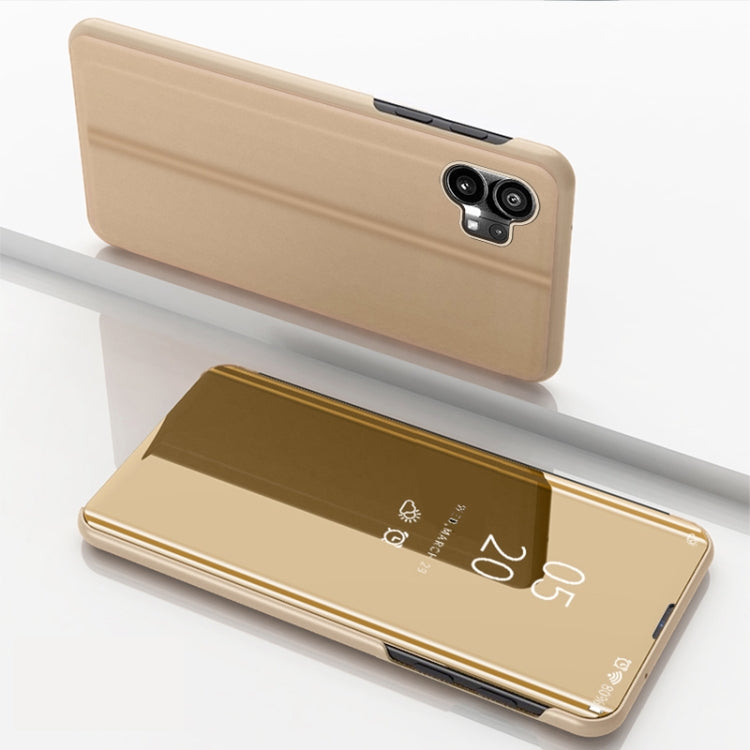 For Nothing Phone 1 Plated Mirror Horizontal Flip Leather Phone Case with Holder