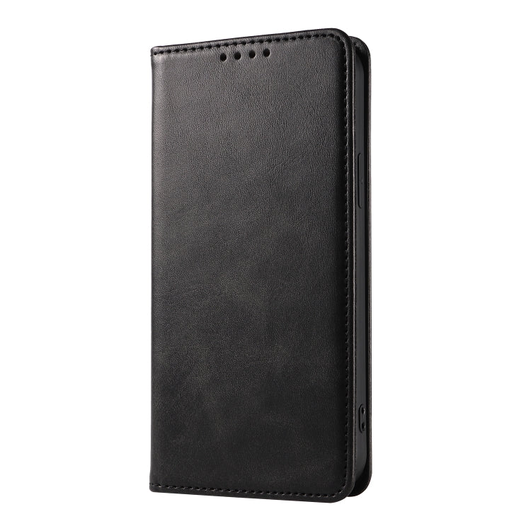 For iPhone 14 Calf Texture Magnetic Flip Leather Phone Case
