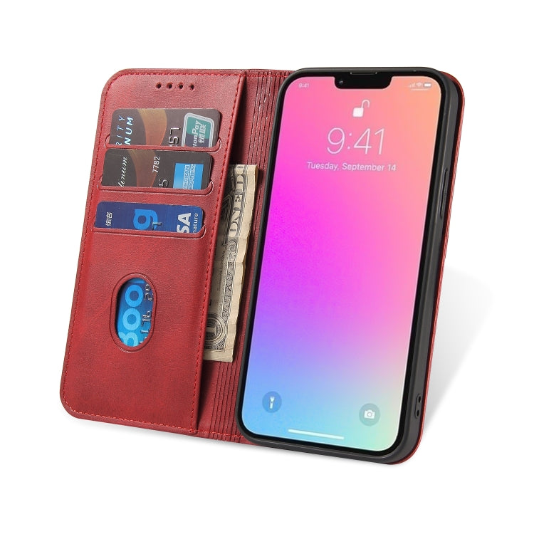 For iPhone 14 Pro Calf Texture Magnetic Flip Leather Phone Case