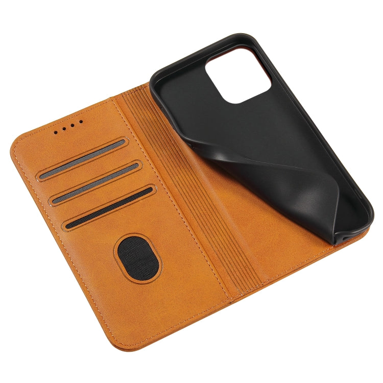 For iPhone 14 Pro Calf Texture Magnetic Flip Leather Phone Case