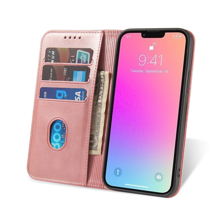 For iPhone 14 Pro Calf Texture Magnetic Flip Leather Phone Case