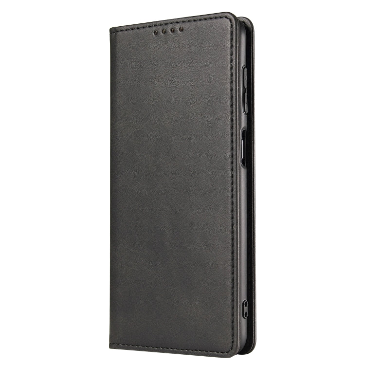 For iPhone 14 Pro Max Calf Texture Magnetic Flip Leather Phone Case