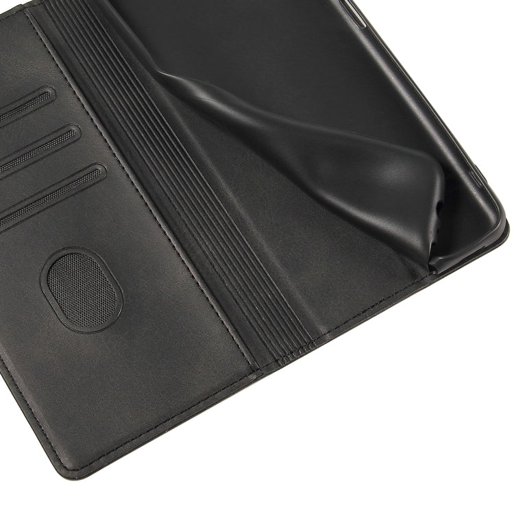 For iPhone 14 Pro Max Calf Texture Magnetic Flip Leather Phone Case