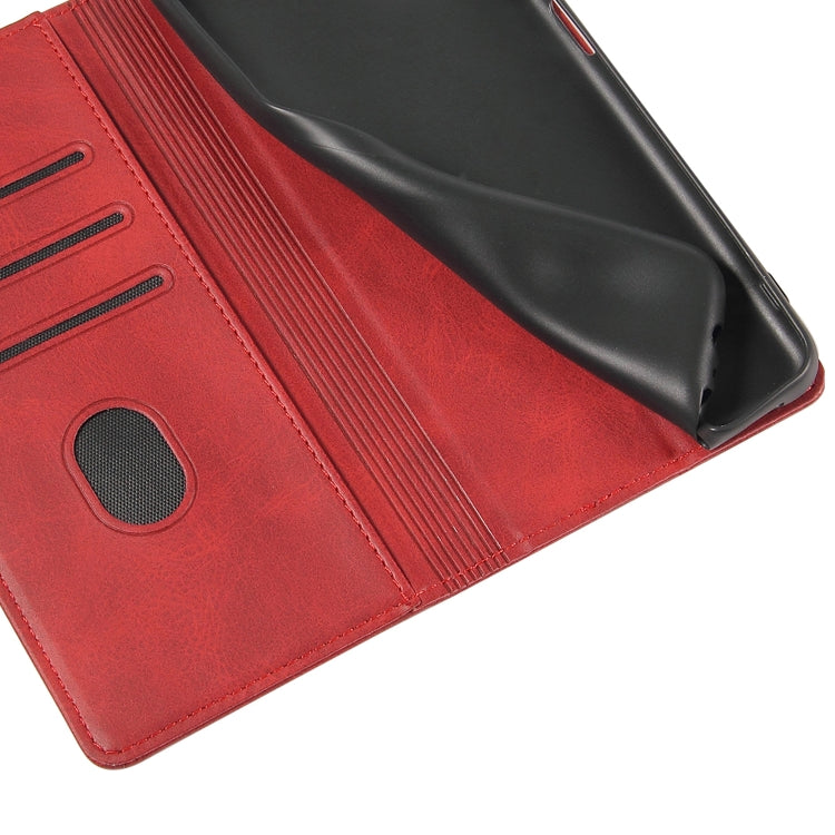 For iPhone 14 Pro Max Calf Texture Magnetic Flip Leather Phone Case