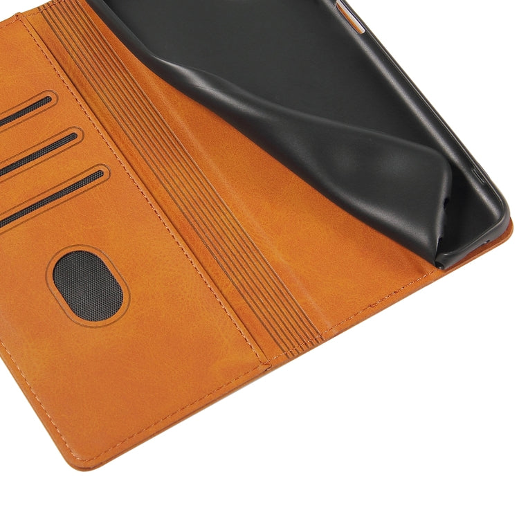 For iPhone 14 Pro Max Calf Texture Magnetic Flip Leather Phone Case