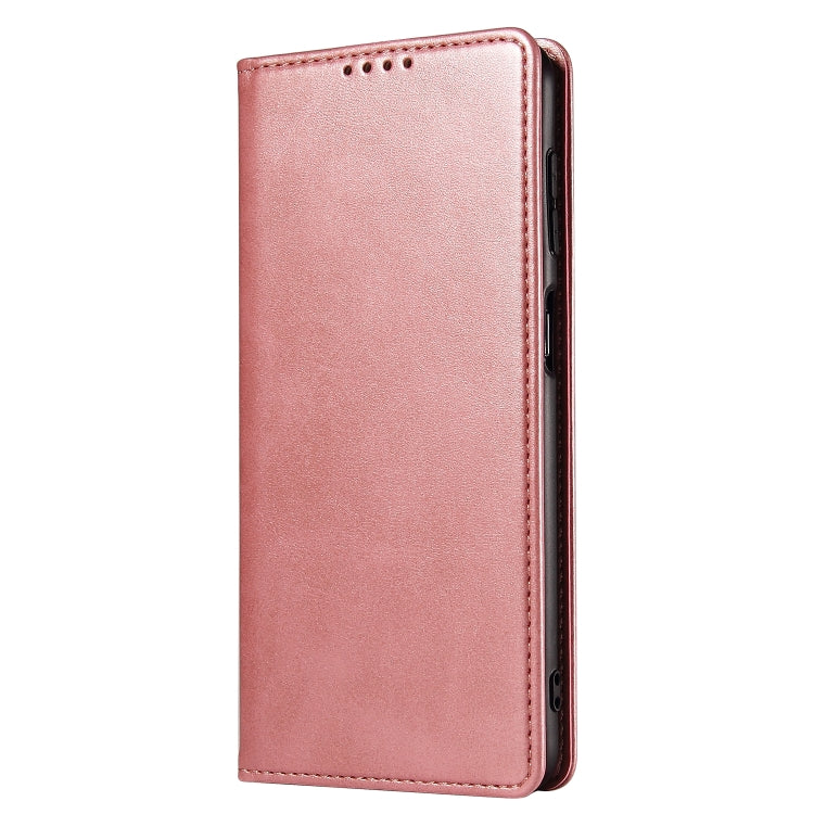 For iPhone 14 Pro Max Calf Texture Magnetic Flip Leather Phone Case