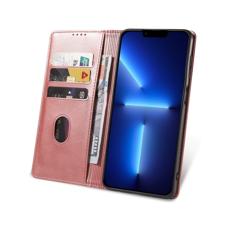 For iPhone 14 Pro Max Calf Texture Magnetic Flip Leather Phone Case