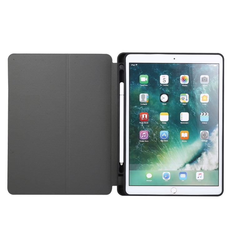 For iPad 9.7 (2018) / (2017) Electric Pressed Texture Horizontal Flip Leather Case with Holder & Pen Slot