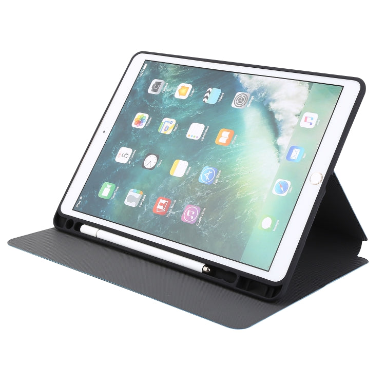 For iPad 9.7 (2018) / (2017) Electric Pressed Texture Horizontal Flip Leather Case with Holder & Pen Slot