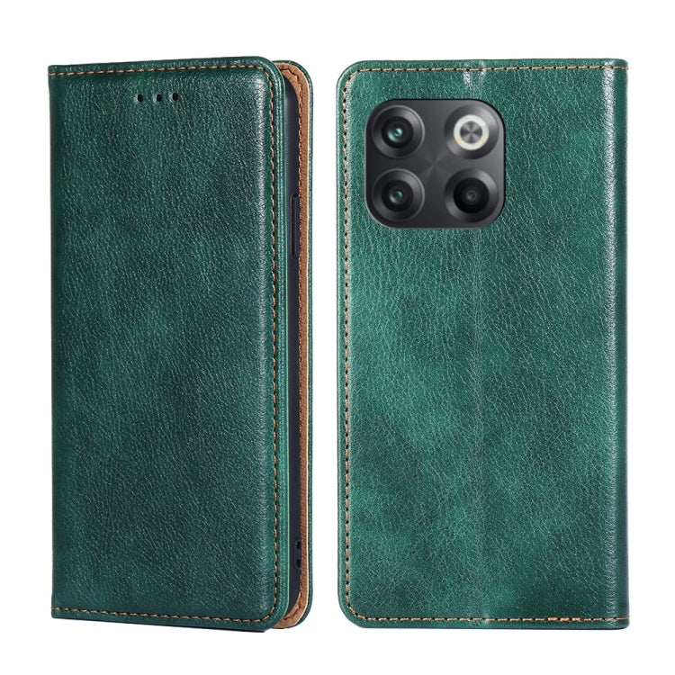 For OnePlus 10T Gloss Oil Solid Color Magnetic Leather Phone Case