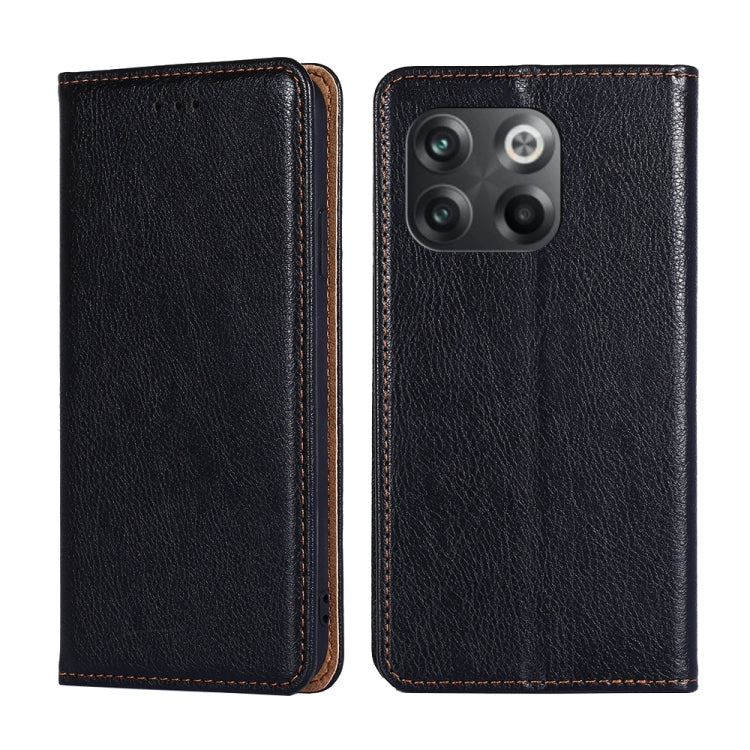 For OnePlus 10T Gloss Oil Solid Color Magnetic Leather Phone Case