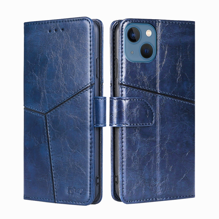 For iPhone 14 Plus Geometric Stitching Leather Phone Case