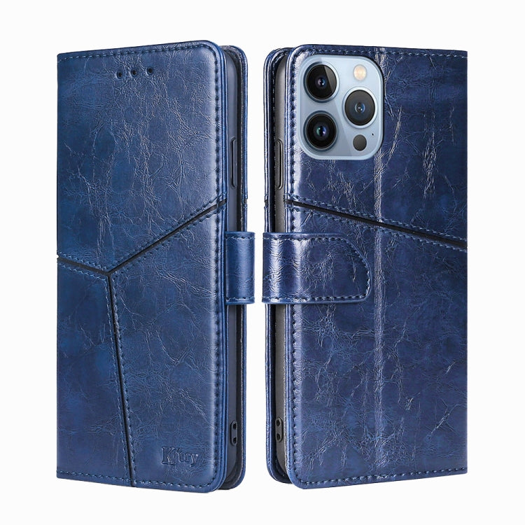 For iPhone 14 Pro Geometric Stitching Leather Phone Case
