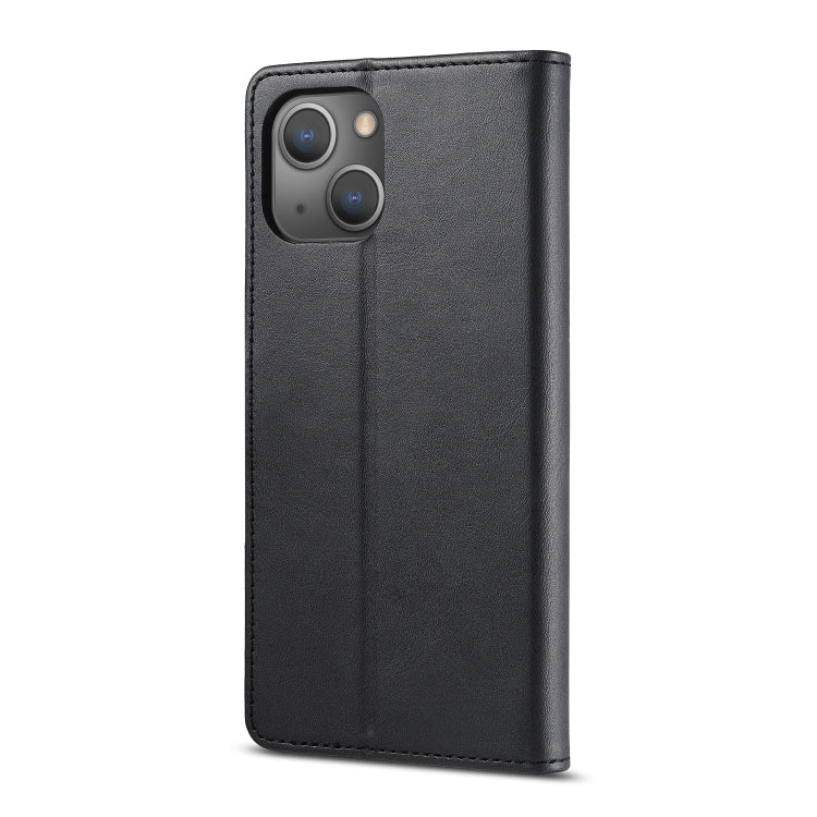 For iPhone 14 LC.IMEEKE Calf Texture Horizontal Flip Leather Case
