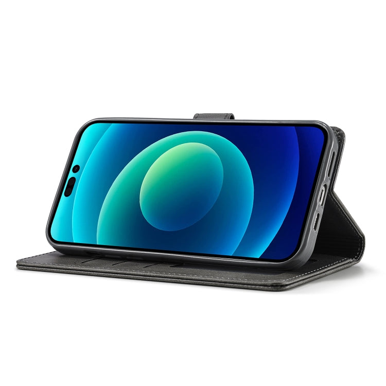 For iPhone 14 Plus LC.IMEEKE Calf Texture Horizontal Flip Leather Case