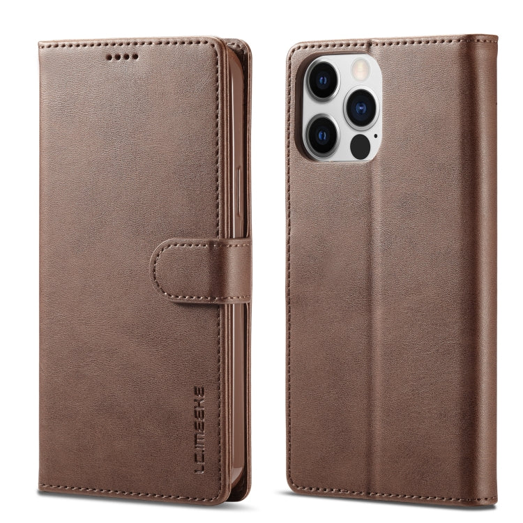 For iPhone 14 Pro LC.IMEEKE Calf Texture Horizontal Flip Leather Case