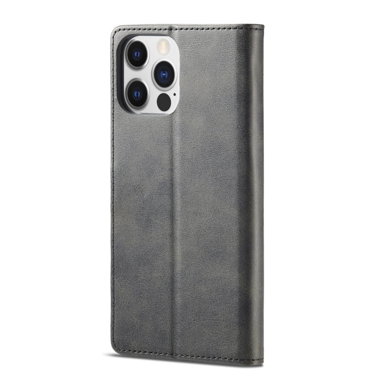 For iPhone 14 Pro LC.IMEEKE Calf Texture Horizontal Flip Leather Case