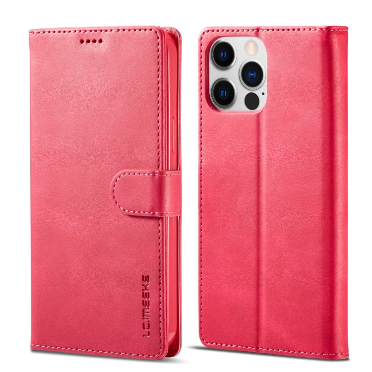 For iPhone 14 Pro LC.IMEEKE Calf Texture Horizontal Flip Leather Case