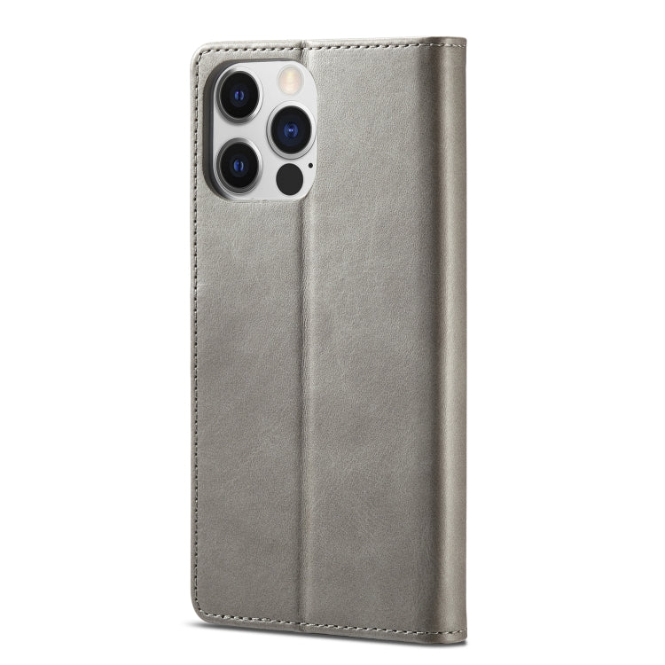For iPhone 14 Pro LC.IMEEKE Calf Texture Horizontal Flip Leather Case