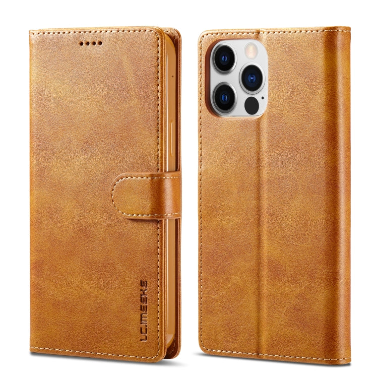 For iPhone 14 Pro Max LC.IMEEKE Calf Texture Horizontal Flip Leather Case
