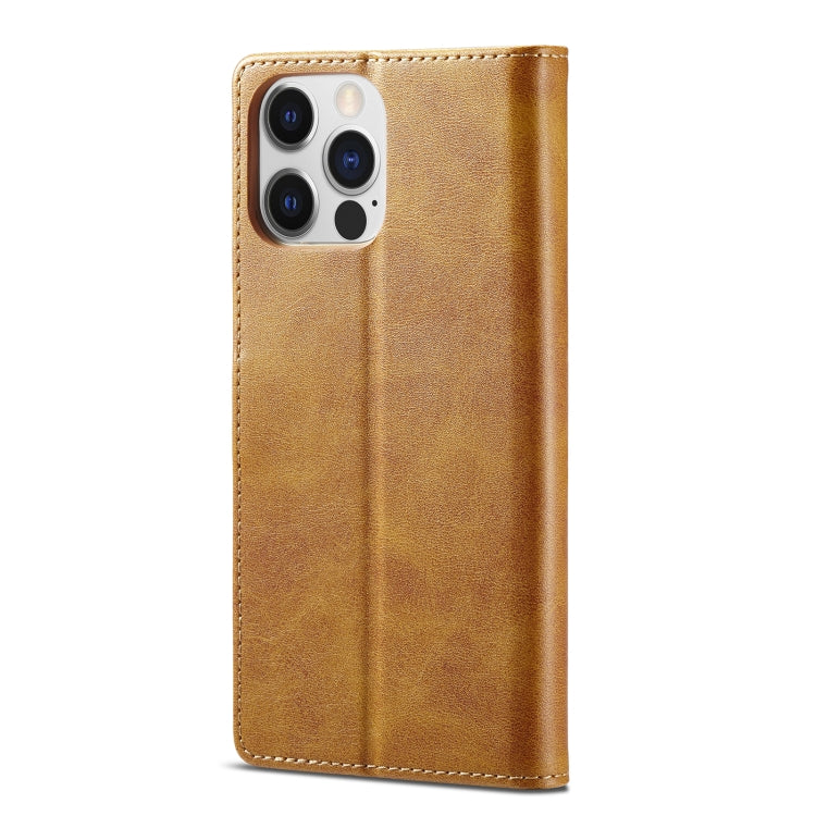 For iPhone 14 Pro Max LC.IMEEKE Calf Texture Horizontal Flip Leather Case