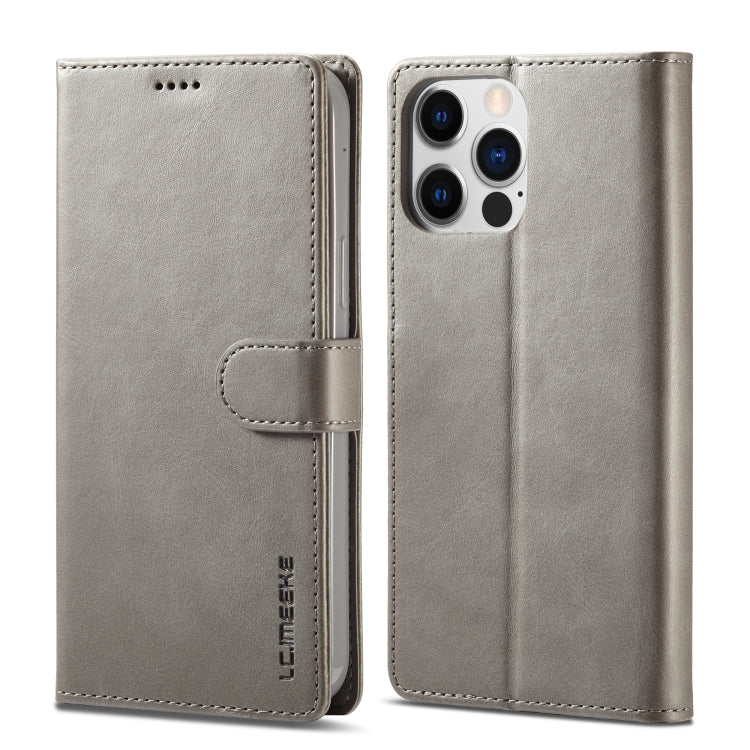 For iPhone 14 Pro Max LC.IMEEKE Calf Texture Horizontal Flip Leather Case