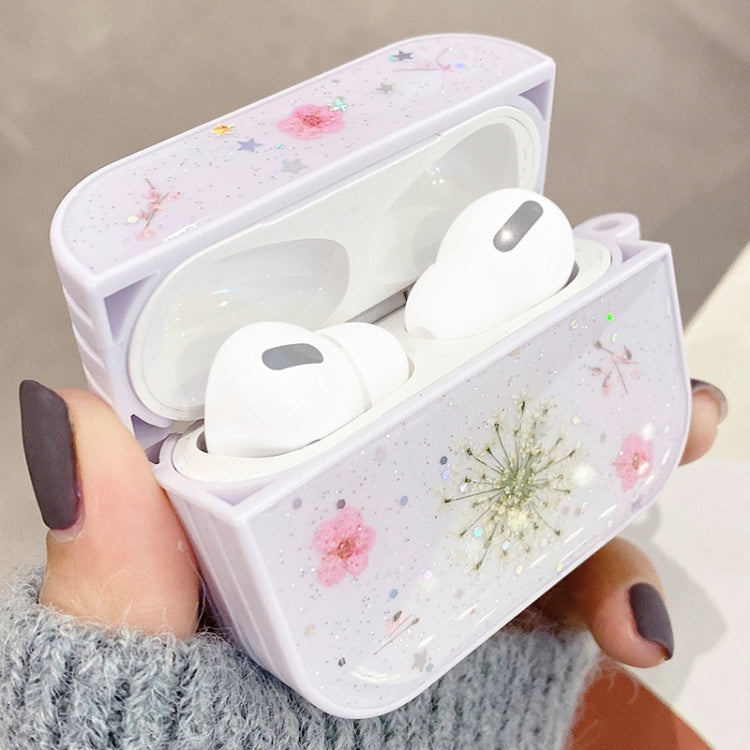 For AirPods Pro Gypsophila Flowers Pattern Wireless Earphone Protective Case