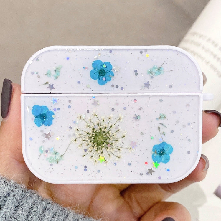 For AirPods Pro Gypsophila Flowers Pattern Wireless Earphone Protective Case