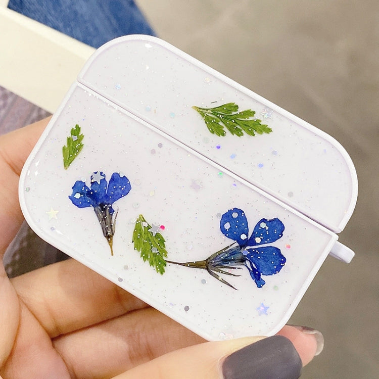 For AirPods Pro Gypsophila Flowers Pattern Wireless Earphone Protective Case