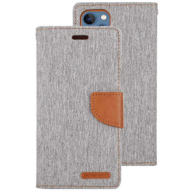 For iPhone 14 GOOSPERY CANVAS DIARY Canvas Texture Flip Leather Phone Case