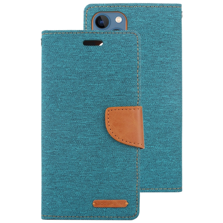 For iPhone 14 GOOSPERY CANVAS DIARY Canvas Texture Flip Leather Phone Case