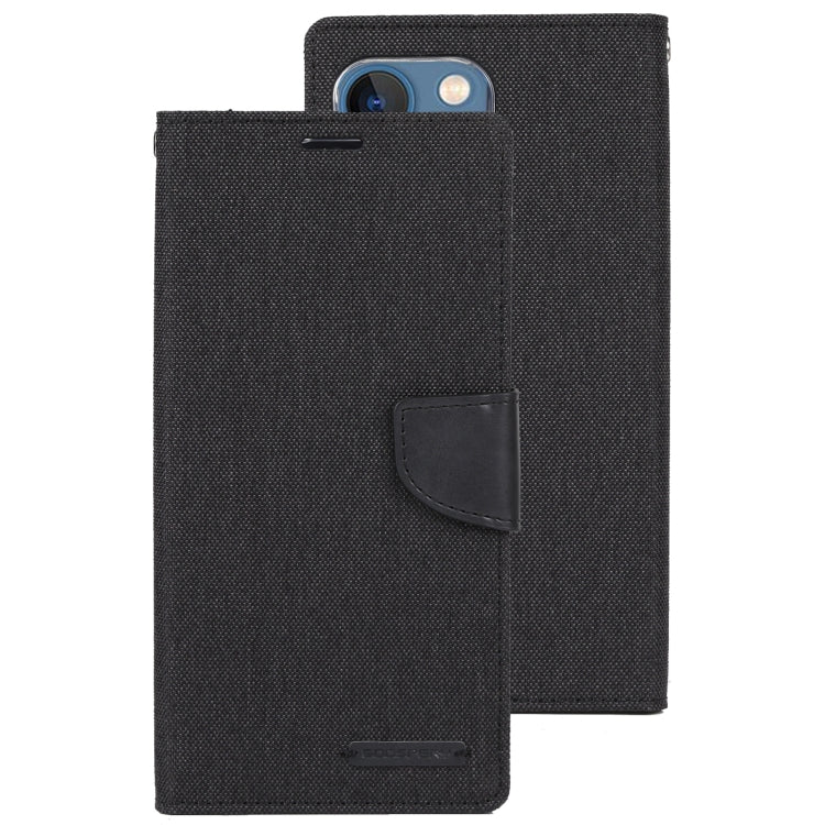 For iPhone 14 GOOSPERY CANVAS DIARY Canvas Texture Flip Leather Phone Case