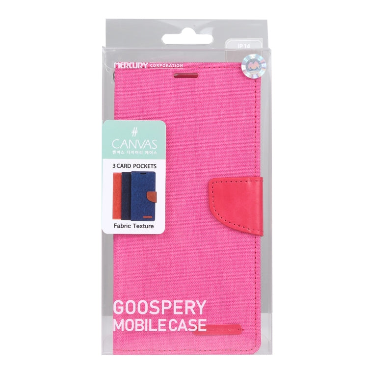 For iPhone 14 GOOSPERY CANVAS DIARY Canvas Texture Flip Leather Phone Case