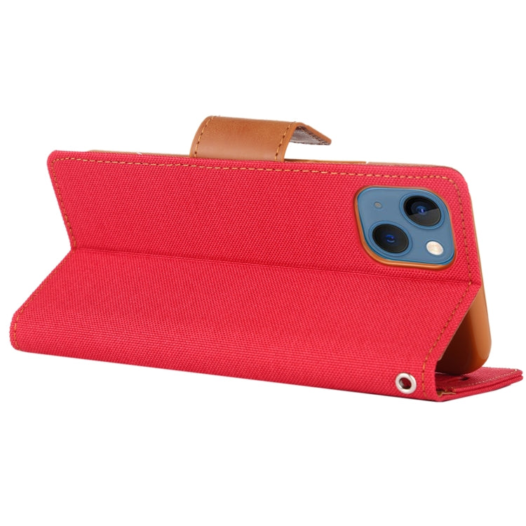 For iPhone 14 Plus GOOSPERY CANVAS DIARY Canvas Texture Flip Leather Phone Case