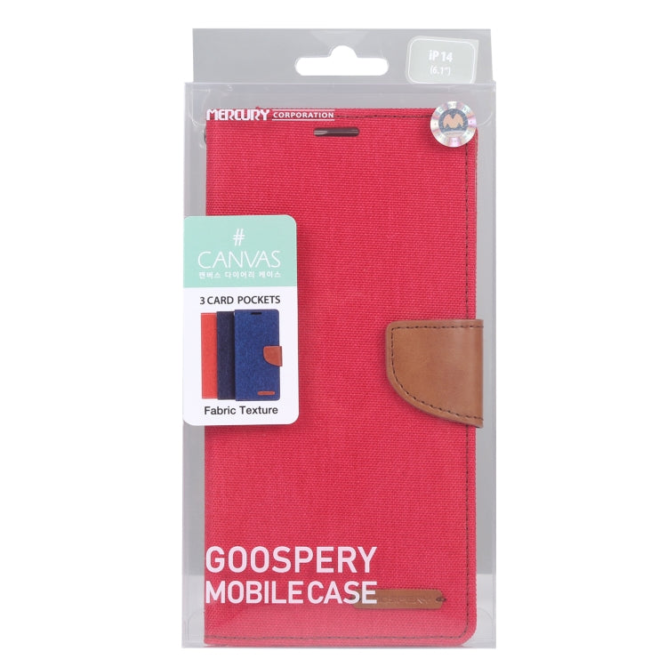 For iPhone 14 Plus GOOSPERY CANVAS DIARY Canvas Texture Flip Leather Phone Case