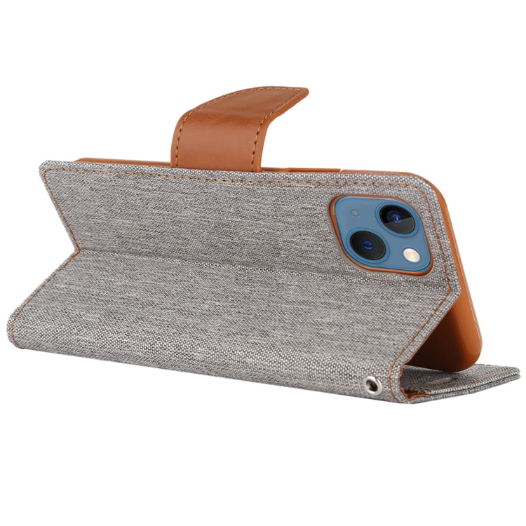 For iPhone 14 Plus GOOSPERY CANVAS DIARY Canvas Texture Flip Leather Phone Case
