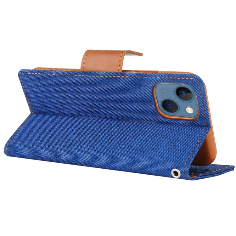 For iPhone 14 Plus GOOSPERY CANVAS DIARY Canvas Texture Flip Leather Phone Case