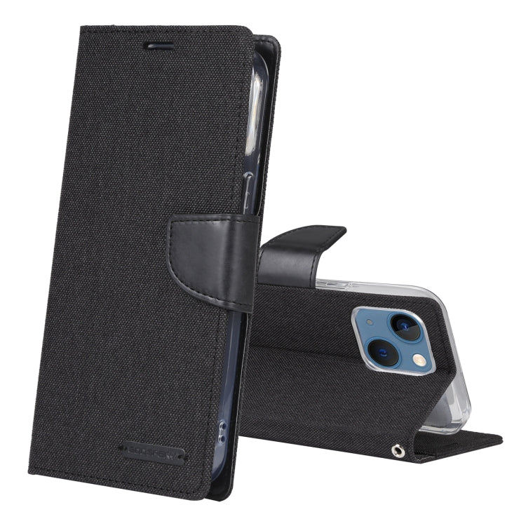 For iPhone 14 Plus GOOSPERY CANVAS DIARY Canvas Texture Flip Leather Phone Case